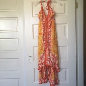 Embroidered Batik Halter Maxi Dress